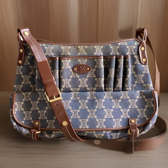 Celine Handbags - CELINE Paris Macadam Denim Messenger Bag Y2K Shoulder Flap Bag
